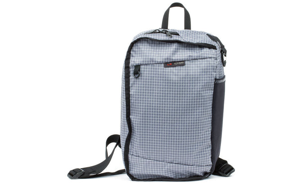 A face shot of the top pocket of the Hero's Journey inverted into a backpack.